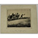 *Gerald Spencer Pryse (1882-1956) etching - A hawking party near Salisbury Plain, signed and titled,