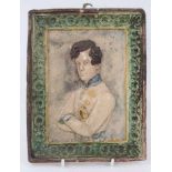 19th century continental ceramic relief plaque of Napoleon II