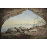 English School 1839, watercolours, The entrance to Martins Cave, Gibraltar, signed and dated 29th Ju