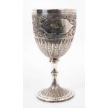 Large Victorian silver goblet