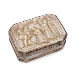18th century Continental carved mother of pearl box, carved with scene of the Magi