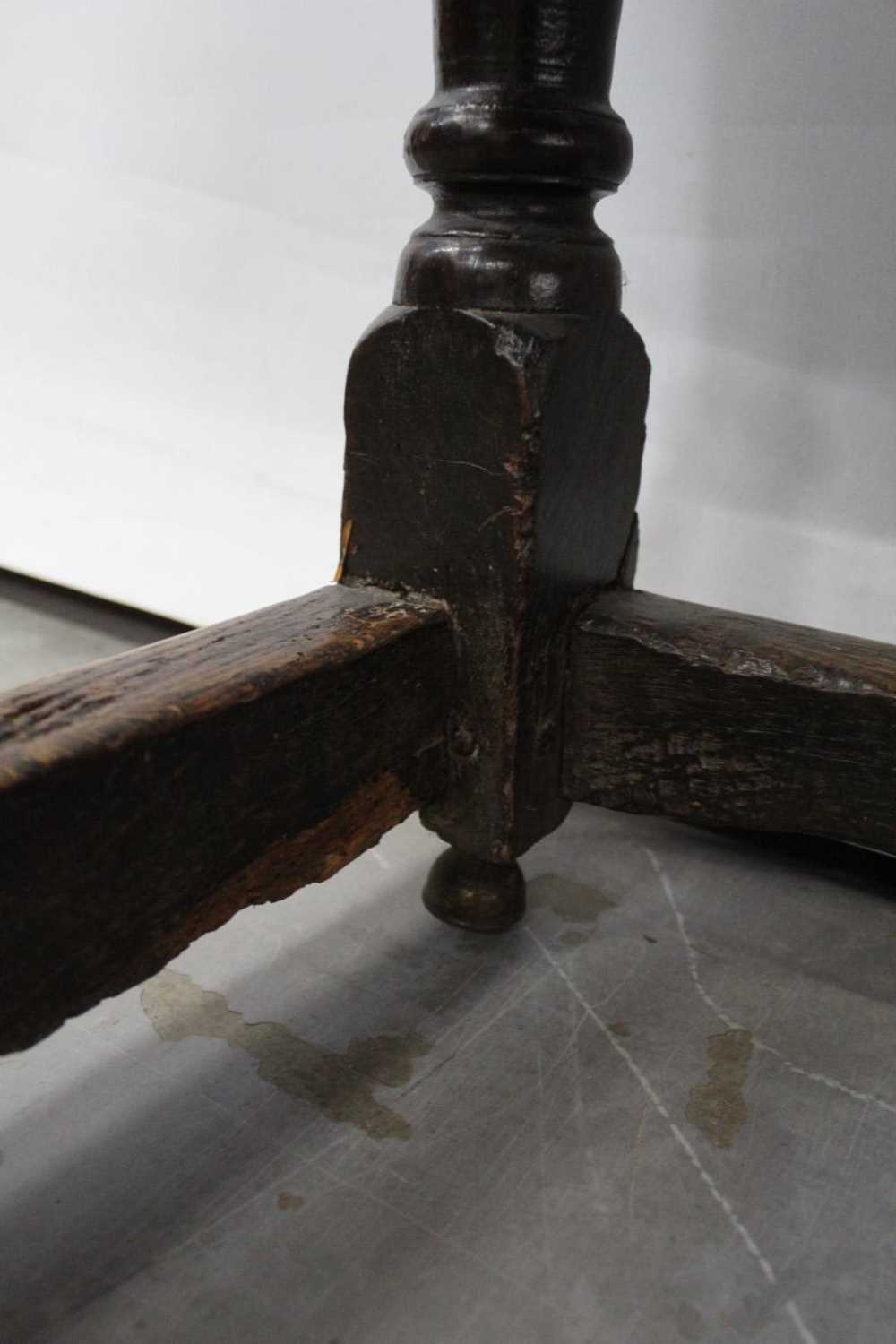 Rare early 18th century oak refectory table dated 1724 - Image 9 of 10