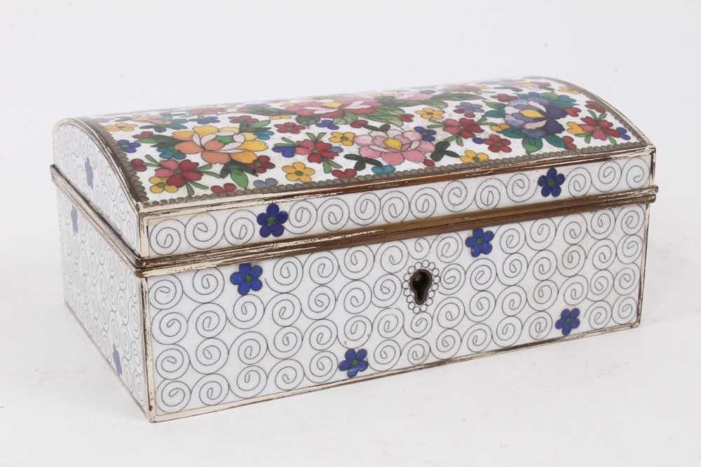 Chinese cloisonné enamel jewellery box - Image 5 of 6