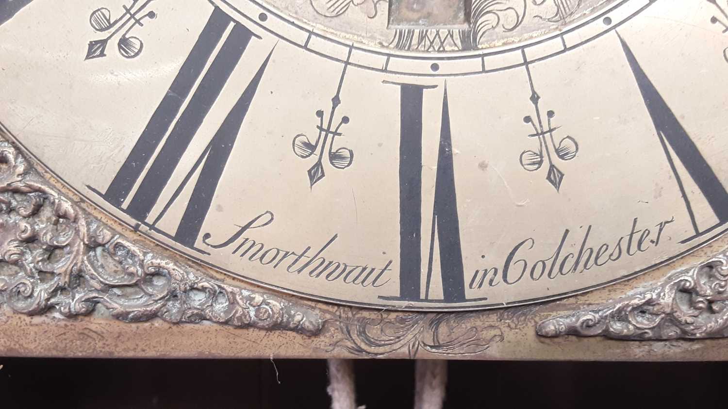 Early 18th century 30 hour longcase clock by Smorthwait, Colchester - Image 7 of 10