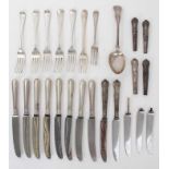 Selection of miscellaneous Georgian and later cutlery,