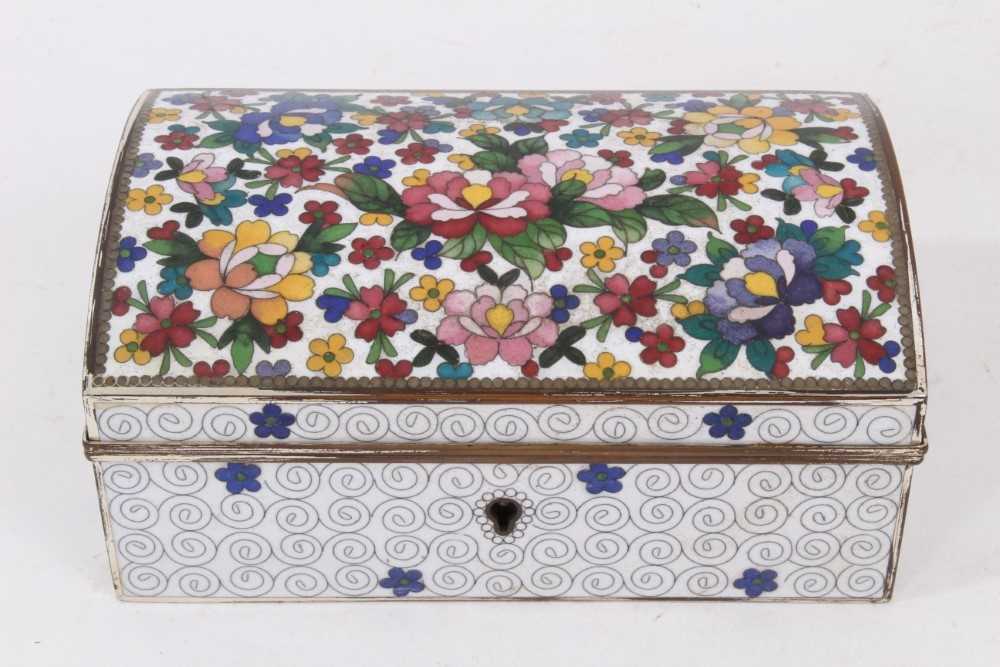 Chinese cloisonné enamel jewellery box