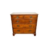 George III mahogany chest of drawers, having two short over three long graduated drawers on bracket