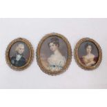 Three early 20th century portrait miniatures