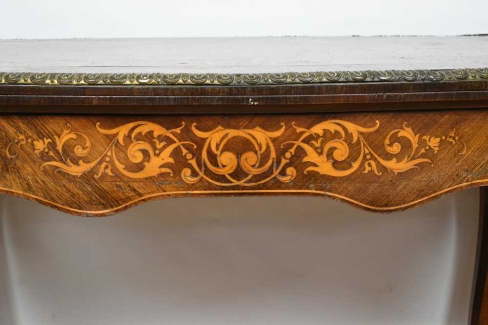 Victorian burr walnut and ormolu mounted card table - Image 3 of 9