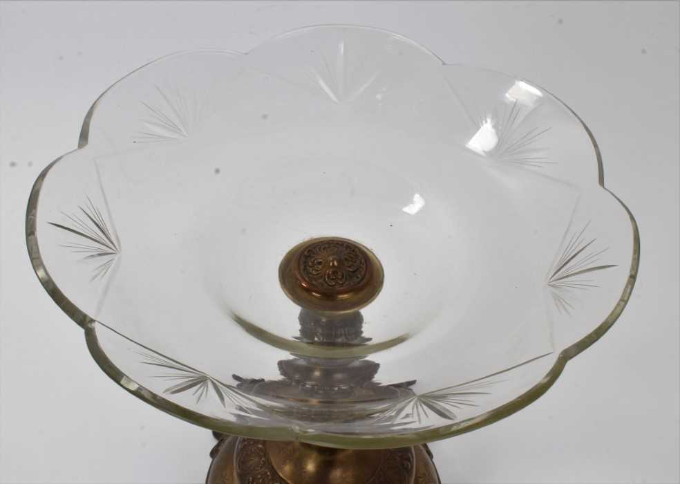 Late 19th/early 20th century Austro Hungarian silver gilt tazza with cut glass dish - Image 3 of 4