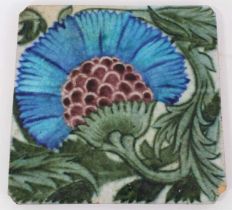 William de Morgan tile with Persian inspired floral design