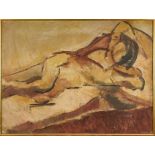 Dorothy Mead (1928-1975) oil on canvas - reclining nude, signed and dated '65, 102cm x 77cm, framed