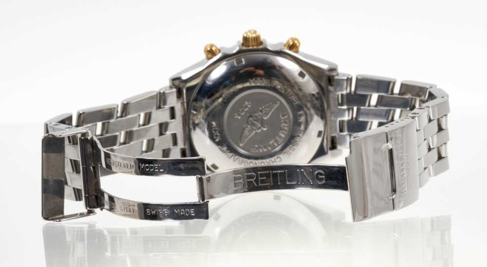 1990s gentlemen's Breitling Chronomat chronograph automatic wristwatch with white dial, baton hour m - Image 6 of 7