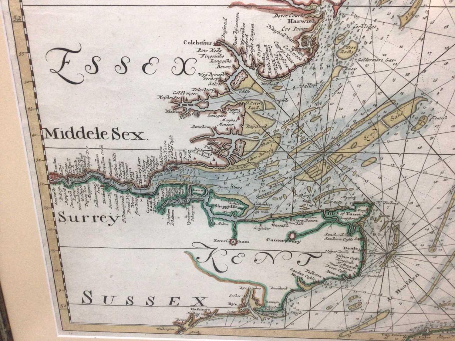 Joannes Van Keulen, engraved sea chart of the English Channel - Image 3 of 7