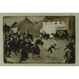 *Gerald Spencer Pryse (1882-1956) colour lithograph - Third Cavalry Division in Ghent, Oct. 12th 191