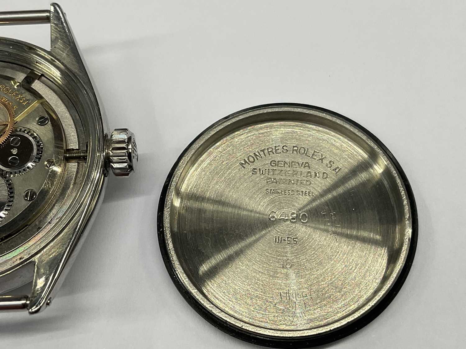 1950s Gentlemen's Rolex Oyster wristwatch with champagne dial, gold coloured hour markers and hands - Image 6 of 6