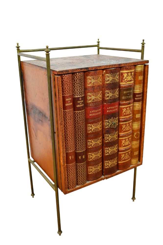 Small novelty cabinet with book spine front