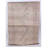 19th century canvas backed map, China from Hong Kong to Liau - Tung 1860.