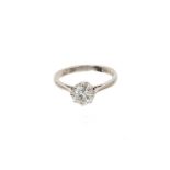 Diamond single stone ring with a brilliant cut diamond estimated to weigh approximately 0.75ct in cl