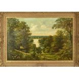 James Lewis (1830-1892) oil on canvas, A view of The Thames near Richmond, signed, in gilt frame. 49