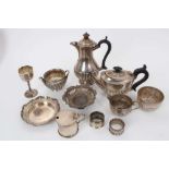 Selection of miscellaneous Victorian and early 20th century silver including hot water jug, small te