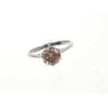 Diamond single stone ring with a round brilliant cut diamond estimated to weigh approximately 1.85ct