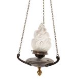 Classical revival lantern with frosted glass shade