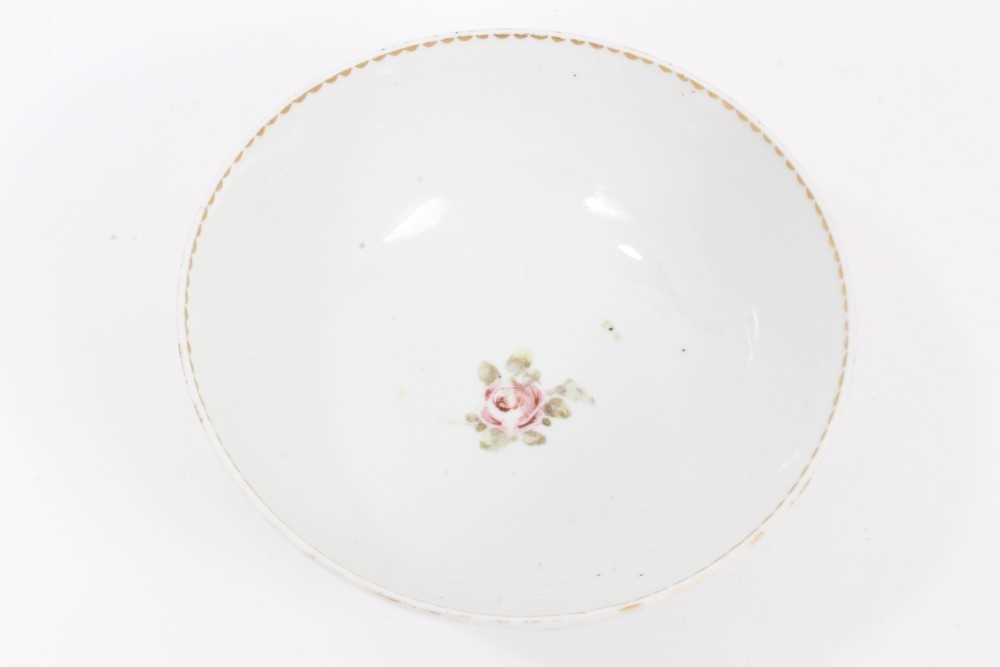 A Bristol round bowl, painted with garlands of flowers and leaves, circa 1775 - Image 4 of 8