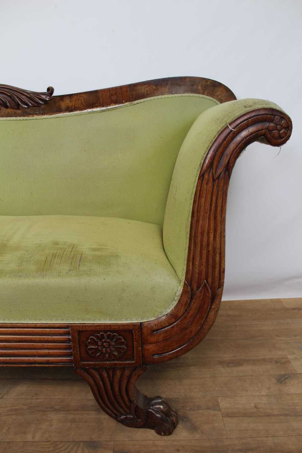 William IV mahogany scroll end settee - Image 6 of 7