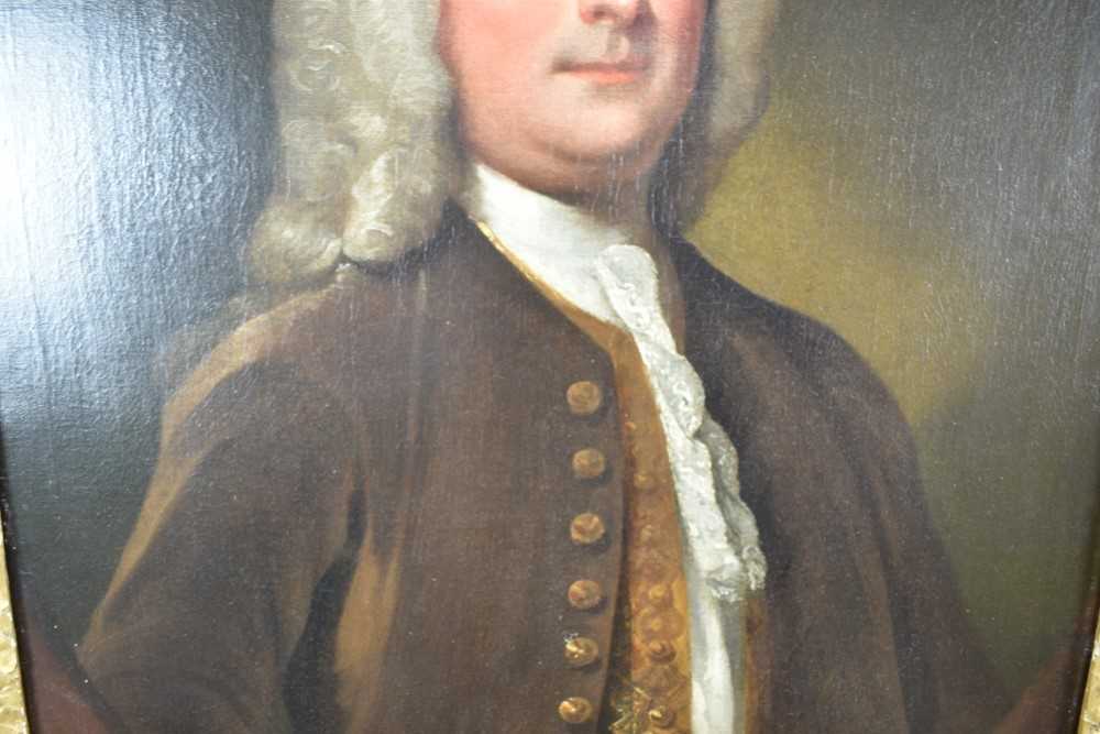 Jersey School, oil on canvas John Le Hardy (1695-1751) in good period frame - Image 4 of 8