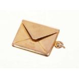 9ct gold stamp holder in the form of an envelope