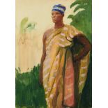 *Gerald Spencer Pryse (1882-1956) watercolour - Saidu Gbobo, Sheba, 54cm x 38.5cm, titled verso, unf