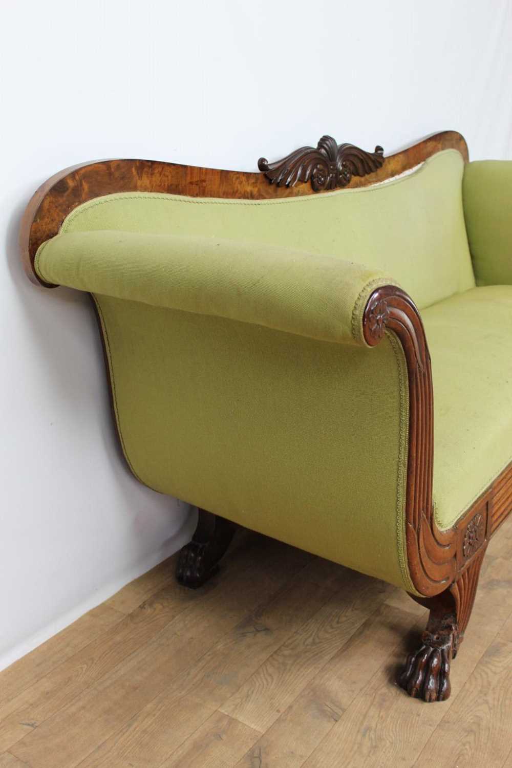 William IV mahogany scroll end settee - Image 5 of 7