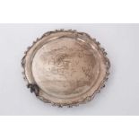 Edwardian silver salver with engraved crest