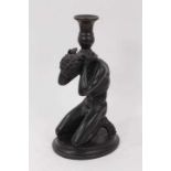 Regency style plaster and bronze figural candlestick