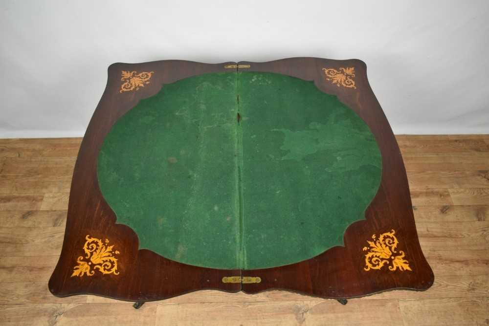 Victorian burr walnut and ormolu mounted card table - Image 7 of 9