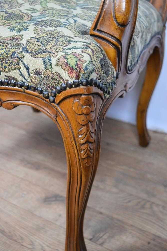 Set of nine Continental carved beech dining chairs - Image 5 of 6