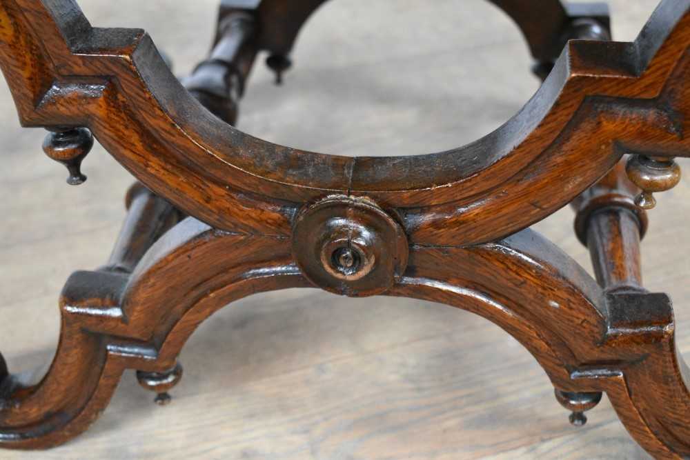 Victorian X-frame stool - Image 4 of 4