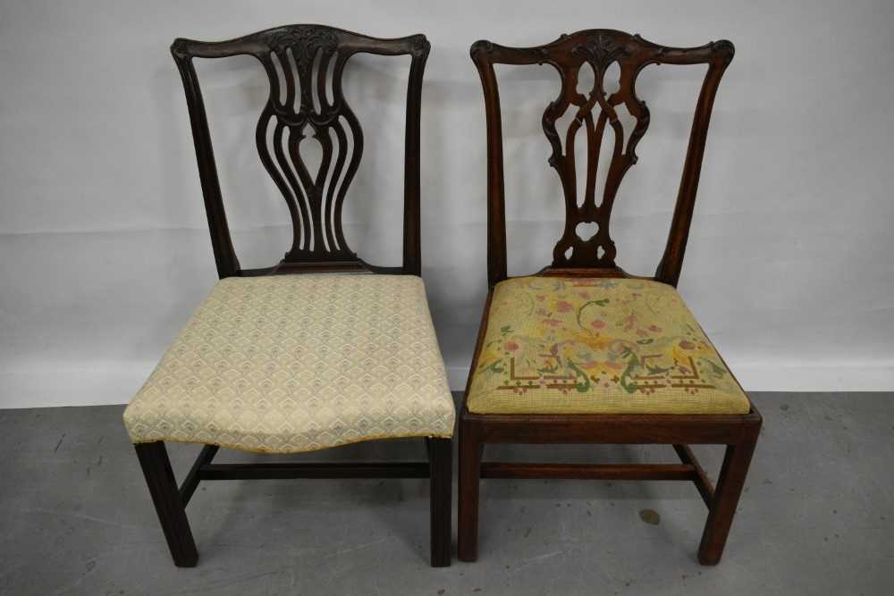 George III carved mahogany dining chair and four others - Image 3 of 8
