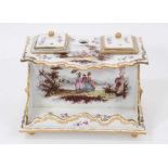 Continental porcelain inkstand