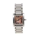 Ladies' Cartier Francaise quartz wristwatch mother of pearl dial with Roman numerial hour markers, b