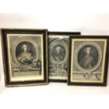 Three framed 18th/19th century engravings of Continental leaders and prominent figures