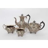 George V silver four piece tea set