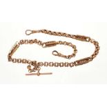 Victorian 9ct rose gold fancy link watch chain