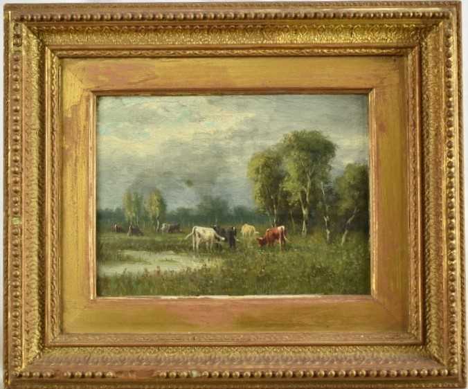 William Frederick Hulk (1852-c.1906) Pair of late 19th century oils on canvas in original gilt frame