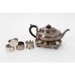 Small selection of miscellaneous 2oth century silver including a teapot, and other items