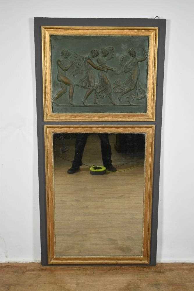 Regency style Classical revival wall mirror with Wedgwood style relief plaque depicting Pan - Image 3 of 6