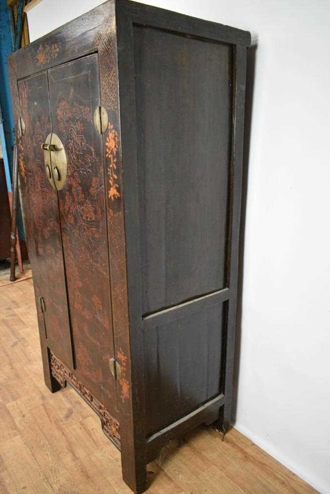 Antique Chinese lacquered cabinet - Image 7 of 13