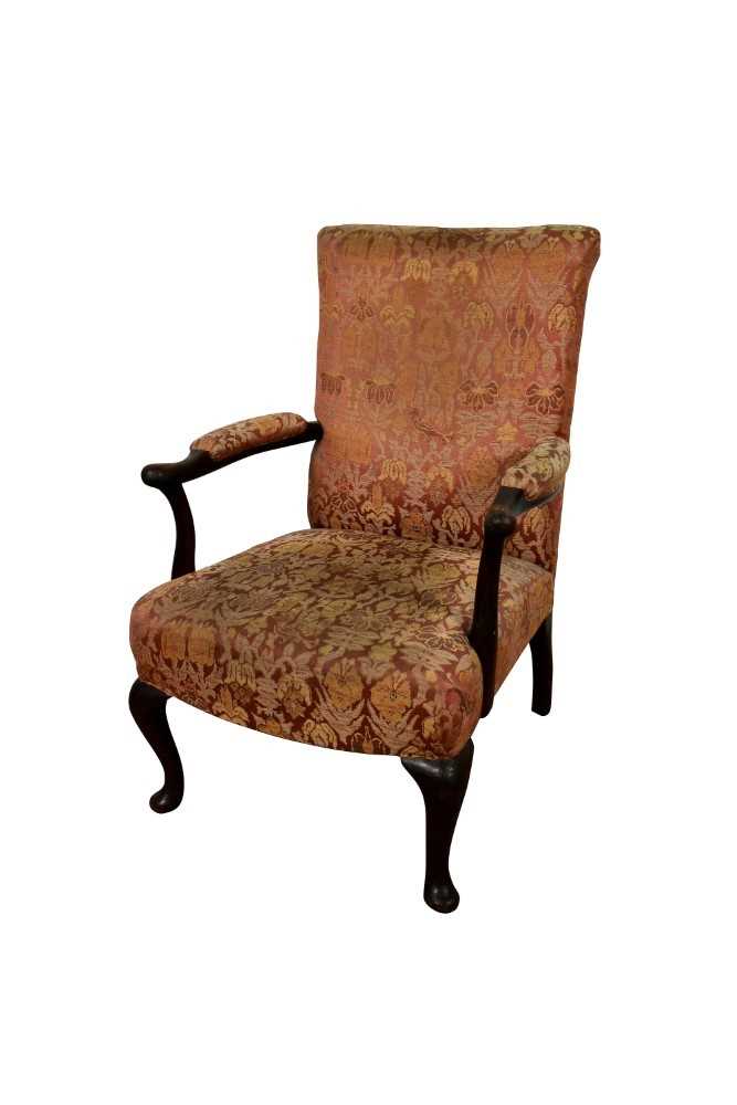 18th century walnut open armchair
