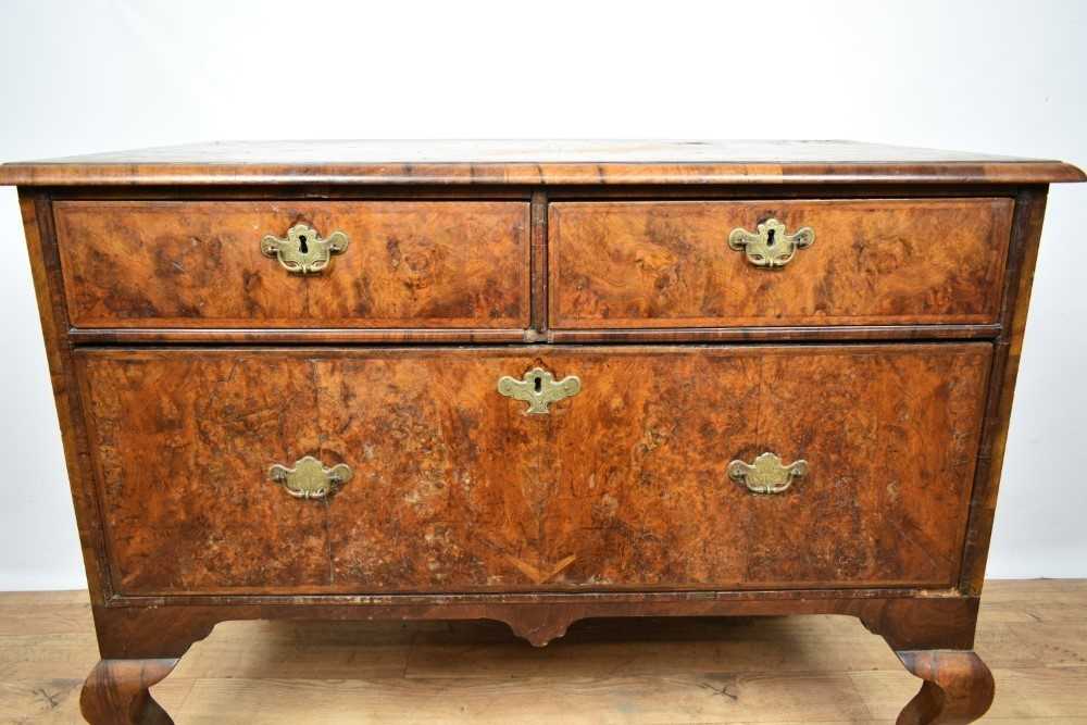 Early 18th century and later walnut low chest - Image 7 of 7